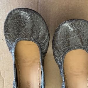 Tieks  flats grey crocodile patent. Size 9